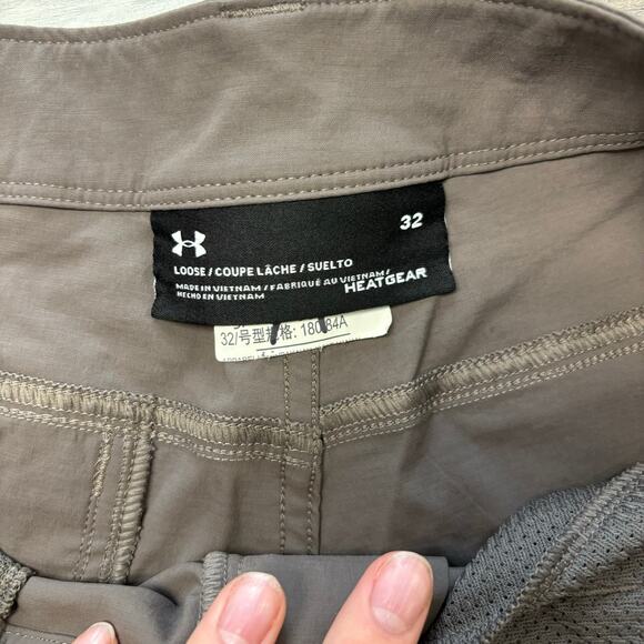 Under Armour Taupe Mens 32 Loose Heat Gear Hiking Athletic Shorts Polyester - Picture 3 of 11